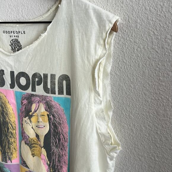 ODDPEOPLE by RKB Pearl Janis Joplin 1971 100% Cotton Cutoff Graphic Tank Tee L - Picture 5 of 6